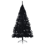 Vidaxl kunstkerstboom met standaard half 240 cm pvc zwart