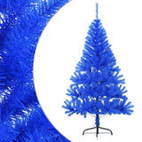 Vidaxl kunstkerstboom met standaard half 120 cm pvc blauw