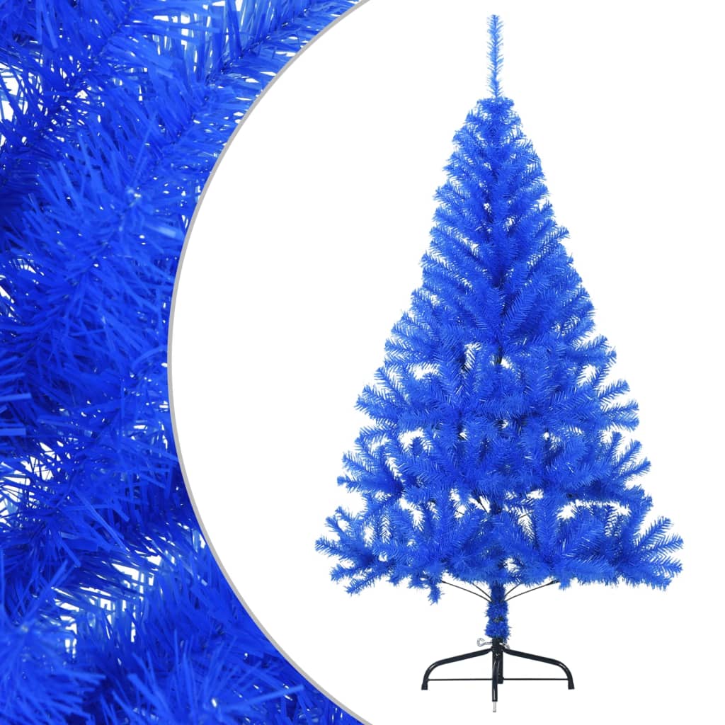 Vidaxl kunstkerstboom met standaard half 150 cm pvc blauw