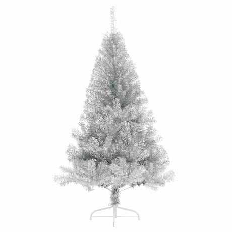 Vidaxl kunstkerstboom half met standaard 180 cm pet zilverkleurig