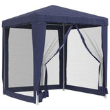 Vidaxl partytent met 4 mesh zijwanden 2x2 m hdpe blauw