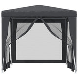 Vidaxl partytent met 4 mesh zijwanden 2,5x2,5 m hdpe antracietkleurig