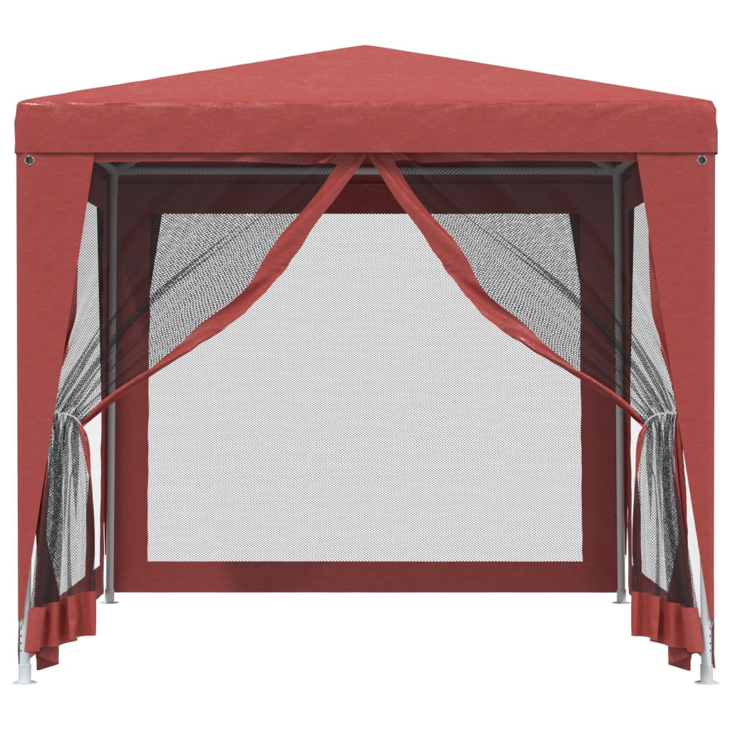 Vidaxl partytent met 4 mesh zijwanden 2,5x2,5 m hdpe rood