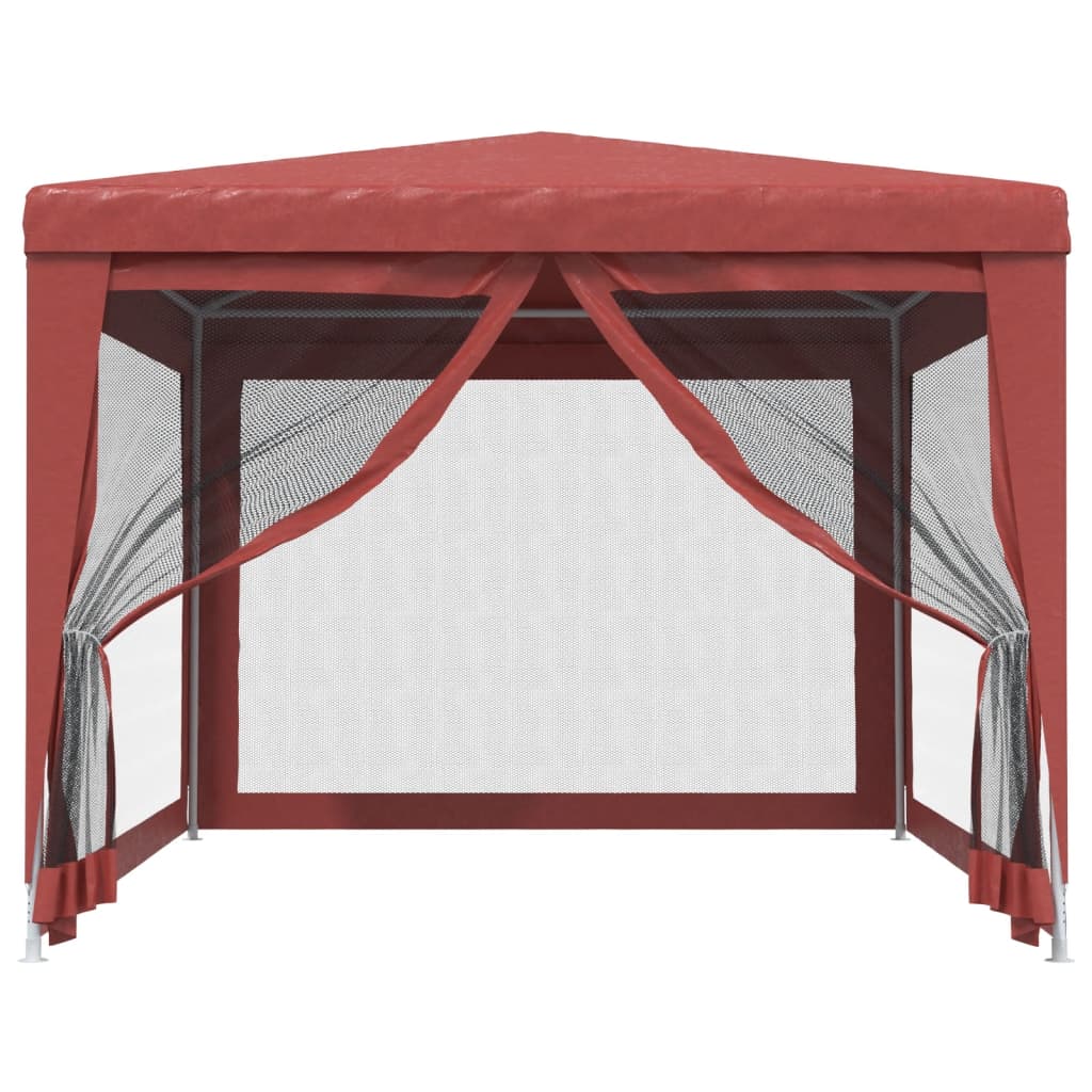 Vidaxl partytent met 4 mesh zijwanden 3x4 m hdpe rood