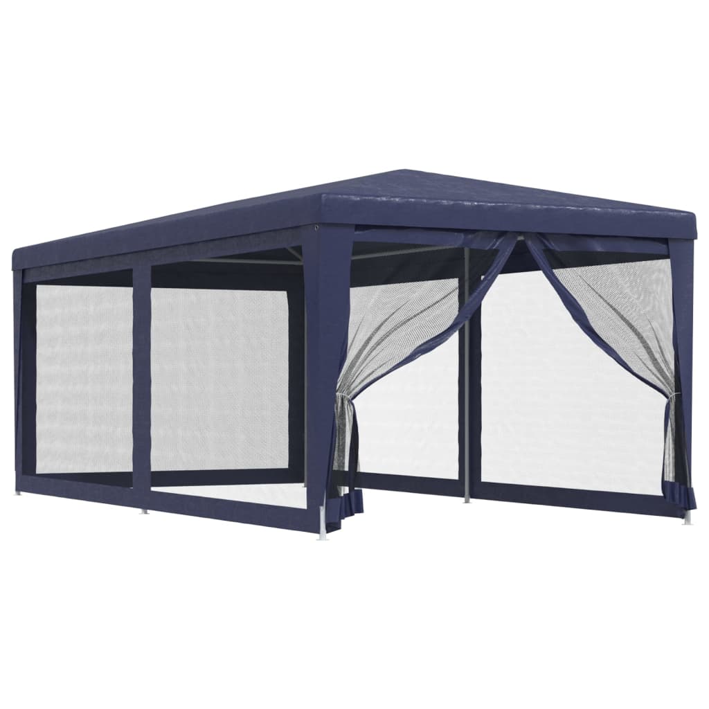 Vidaxl partytent met 6 mesh zijwanden 3x6 m hdpe blauw