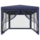 Vidaxl partytent met 6 mesh zijwanden 3x6 m hdpe blauw