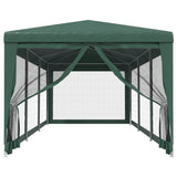 Vidaxl partytent met 8 mesh zijwanden 3x9 m hdpe groen