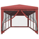 Vidaxl partytent met 8 mesh zijwanden 3x9 m hdpe rood