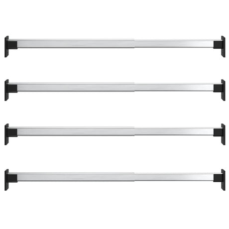 Vidaxl kledingroedes 4 st telescopisch 58-100 cm zilverkleurig