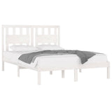 Vidaxl bedframe massief grenenhout wit 135x190 cm 4ft6 double