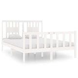 Vidaxl bedframe massief hout wit 135x190 cm
