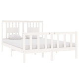 Vidaxl bedframe massief hout wit 135x190 cm