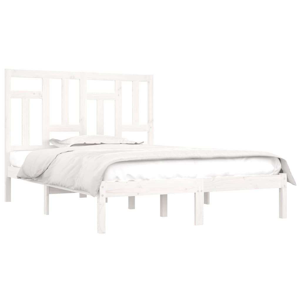 Vidaxl bedframe zonder matras massief grenenhout wit 140x190 cm