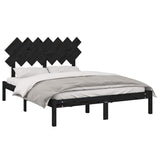 Vidaxl bedframe massief hout zwart 140x190 cm
