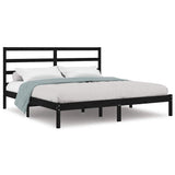 Vidaxl bedframe massief grenenhout zwart 200x200 cm