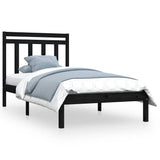 Vidaxl bedframe massief hout zwart 100x200 cm