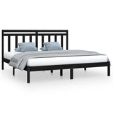 Vidaxl bedframe massief hout zwart 200x200 cm