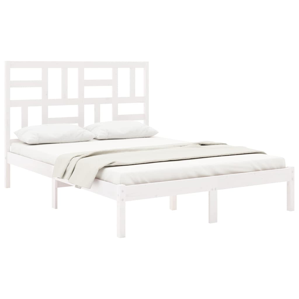 Vidaxl bedframe massief hout wit 120x200 cm
