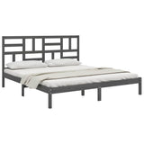 Vidaxl bedframe massief hout grijs 200x200 cm