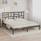 Vidaxl bedframe massief hout grijs 200x200 cm