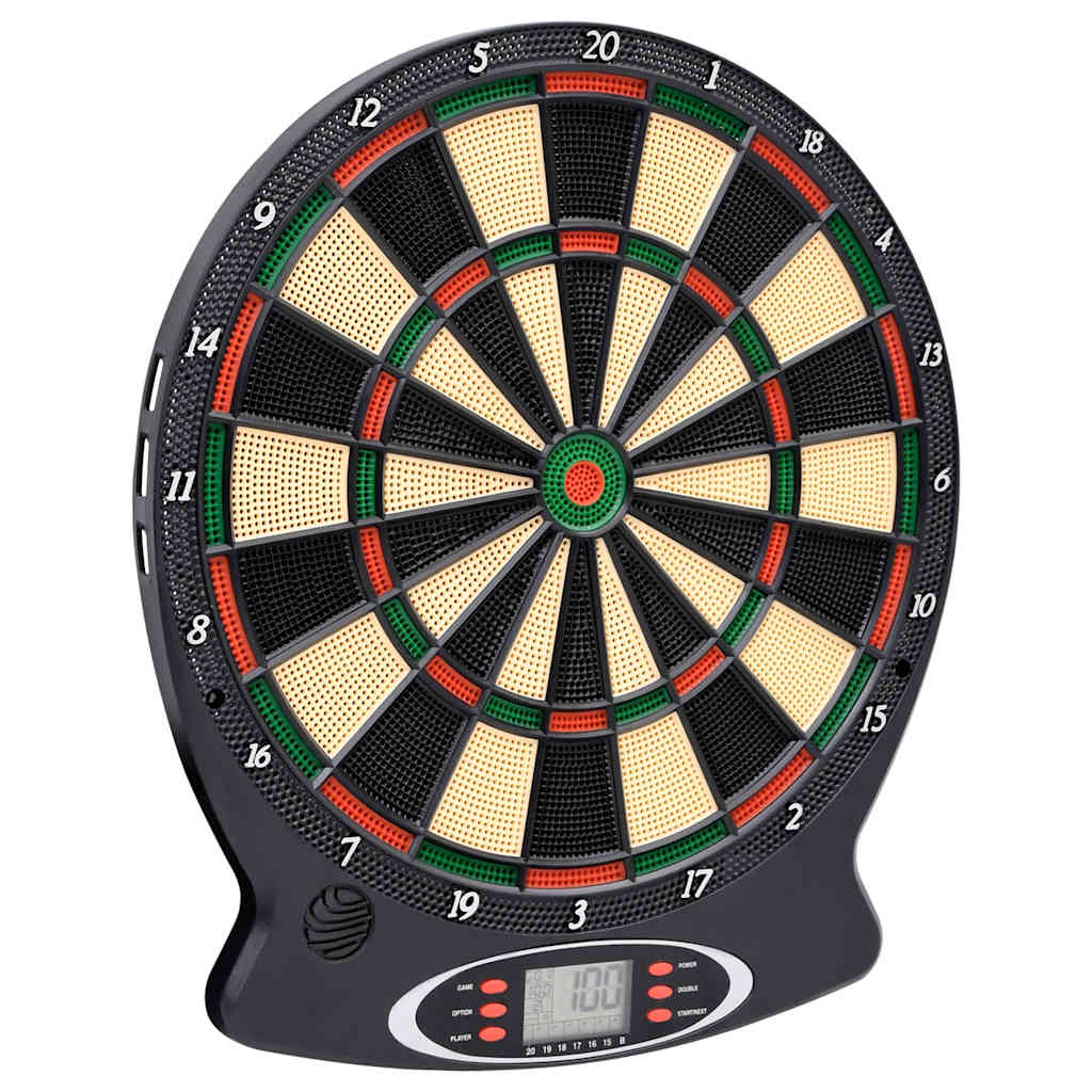 Vidaxl dartbord elektrisch met darts polypropeen zwart