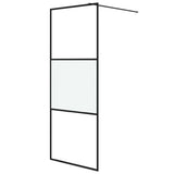 Vidaxl inloopdouchewand 80x195 cm halfmat esg-glas zwart