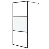 Vidaxl inloopdouchewand 90x195 cm halfmat esg-glas zwart