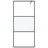 Vidaxl inloopdouchewand 90x195 cm halfmat esg-glas zwart