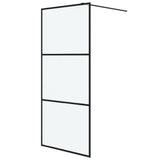 VidaXL Inloopdouchewand 90x195 cm mat ESG-glas zwart