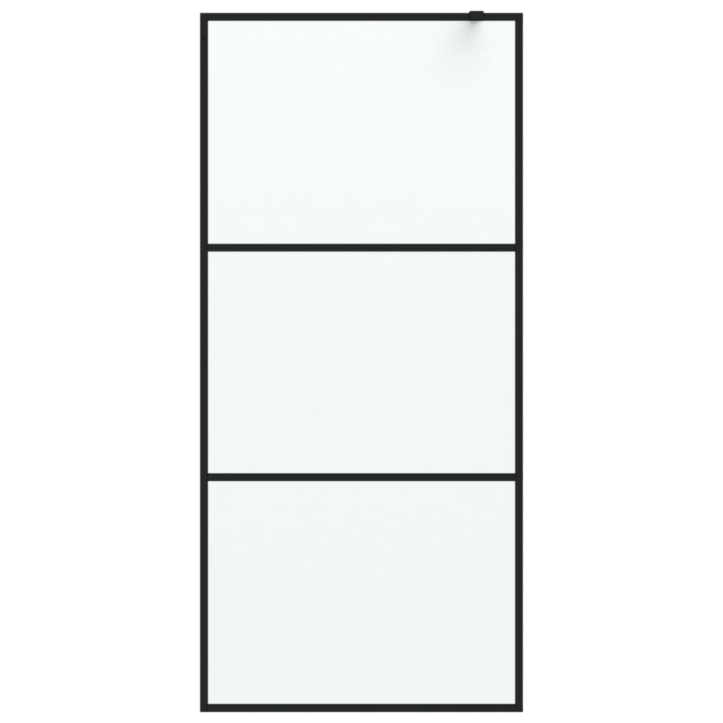 VidaXL Inloopdouchewand 90x195 cm mat ESG-glas zwart