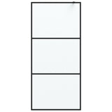 VidaXL Inloopdouchewand 90x195 cm mat ESG-glas zwart