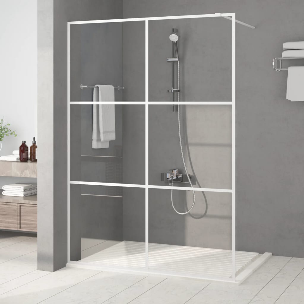 VidaXL Inloopdouchewand 140x195 cm transparant ESG-glas wit