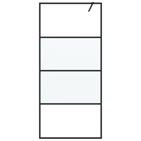 Vidaxl inloopdouchewand 90x195 cm halfmat esg-glas zwart
