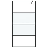 Vidaxl inloopdouchewand 100x195 cm halfmat esg-glas zwart