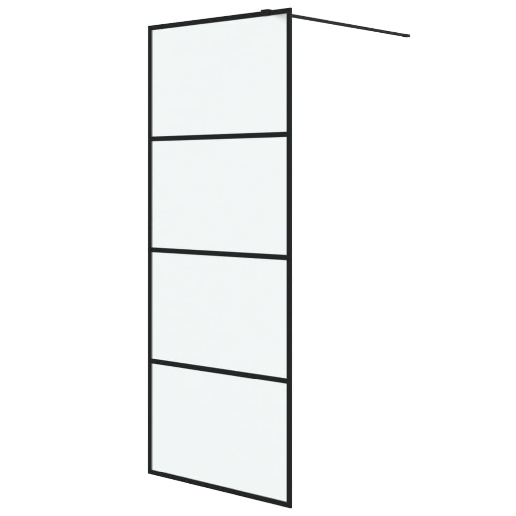 Vidaxl inloopdouchewand 80x195 cm mat esg-glas zwart