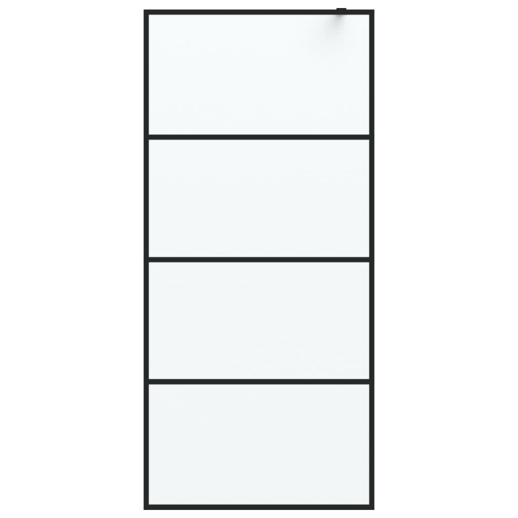 Vidaxl inloopdouchewand 90x195 cm mat esg-glas zwart