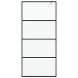 Vidaxl inloopdouchewand 90x195 cm mat esg-glas zwart