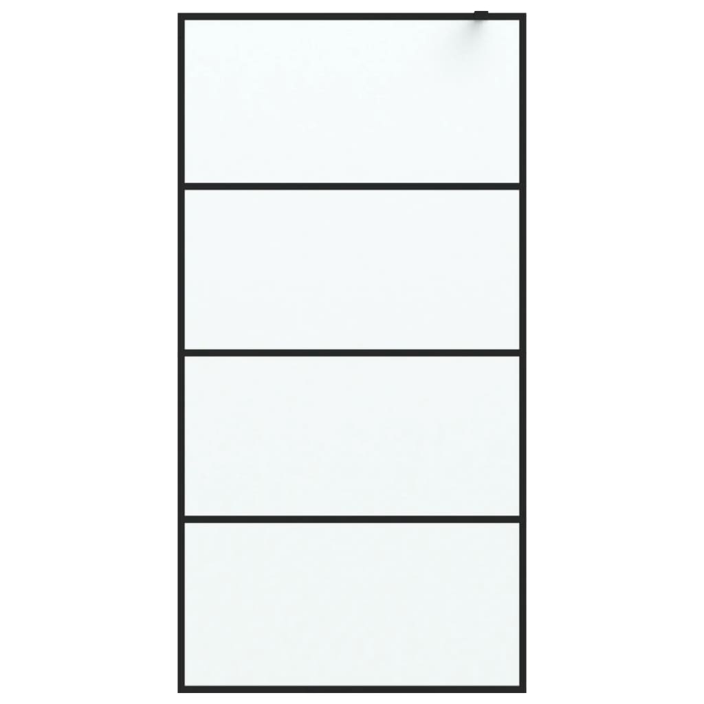 Vidaxl inloopdouchewand 100x195 cm mat esg-glas zwart