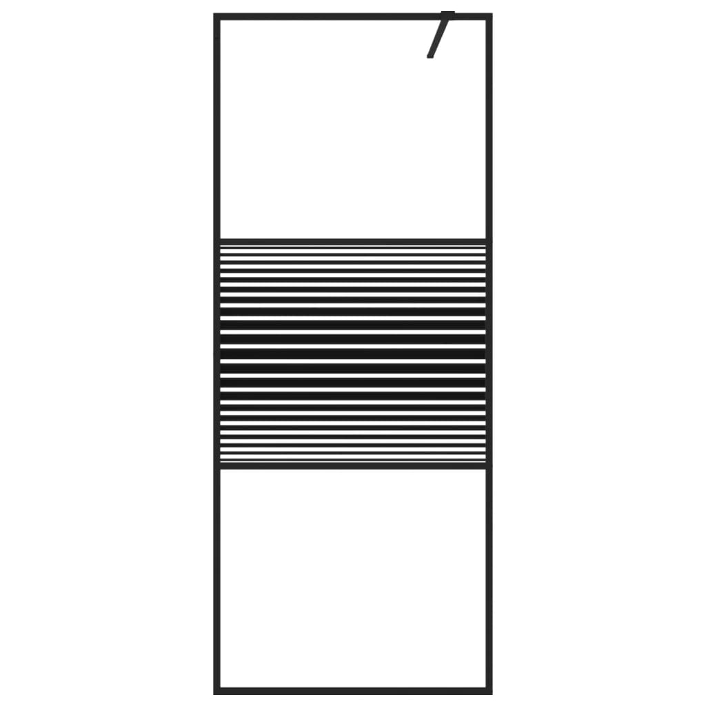 Vidaxl inloopdouchewand 80x195 cm transparant esg-glas zwart