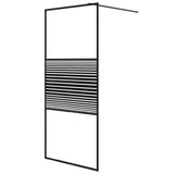 Vidaxl inloopdouchewand 90x195 cm transparant esg-glas zwart