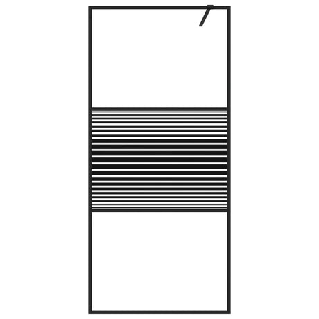 Vidaxl inloopdouchewand 90x195 cm transparant esg-glas zwart