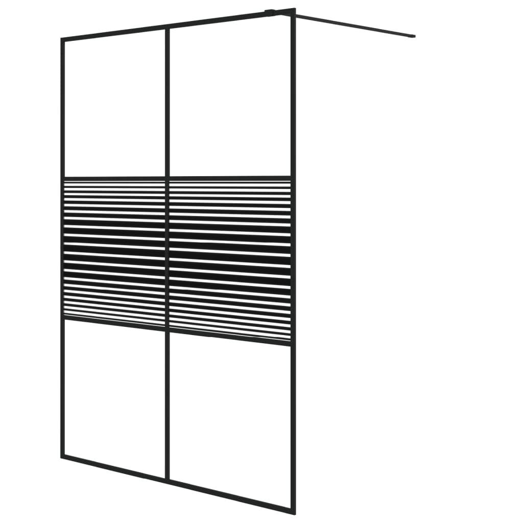 VidaXL Inloopdouchewand 140x195 cm transparant ESG-glas zwart