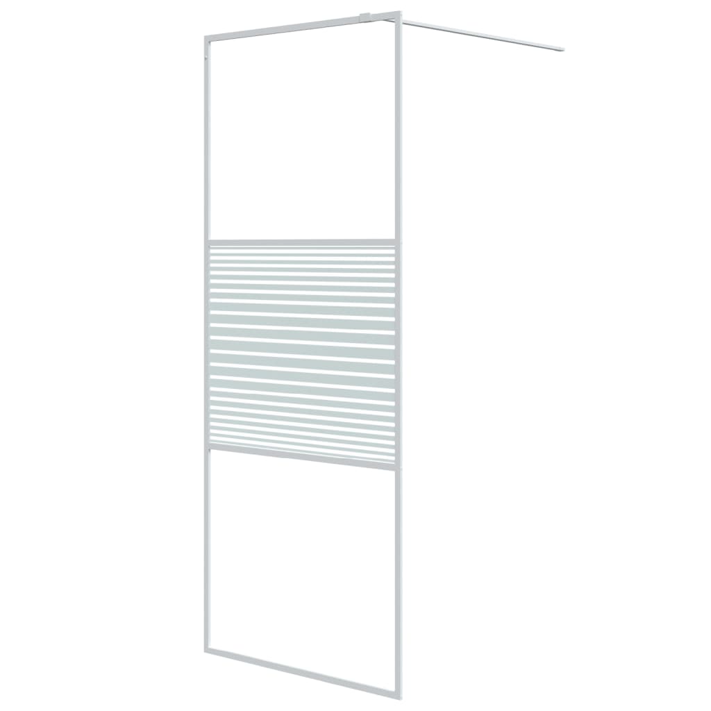 VidaXL Inloopdouchewand 80x195 cm transparant ESG-glas wit