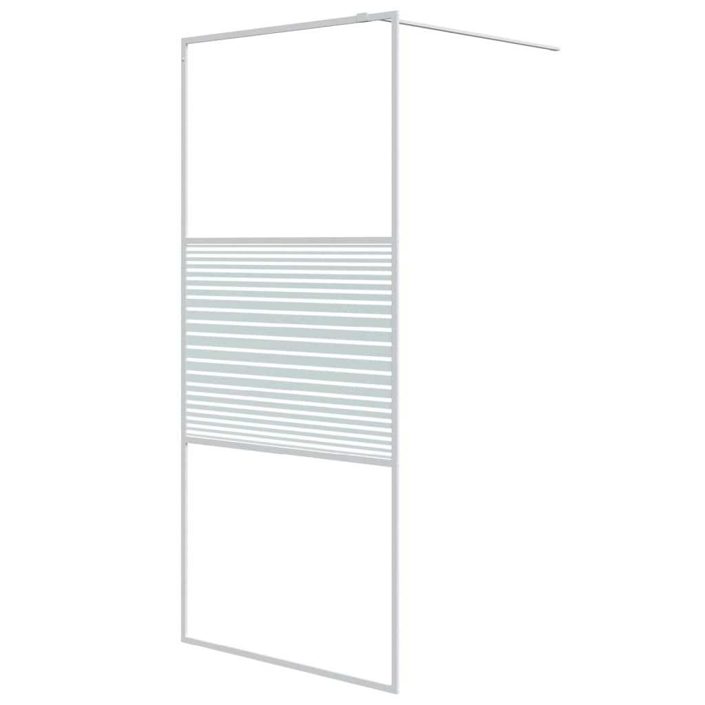 Vidaxl inloopdouchewand 90x195 cm transparant esg-glas wit