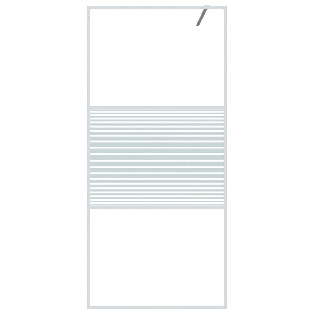 Vidaxl inloopdouchewand 90x195 cm transparant esg-glas wit