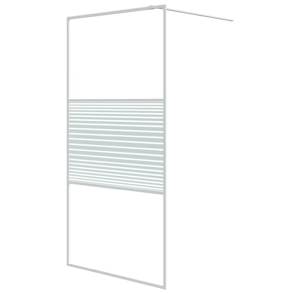 VidaXL Inloopdouchewand 100x195 cm transparant ESG-glas wit