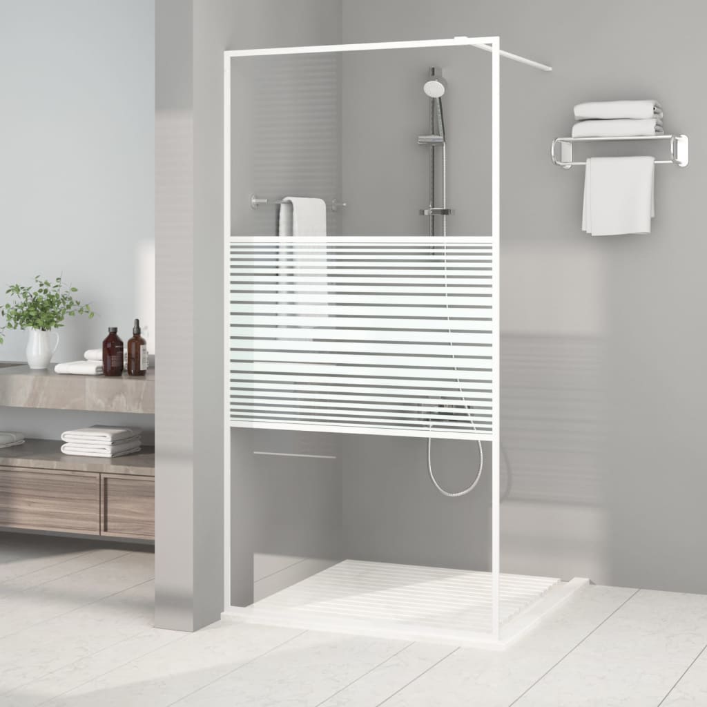 VidaXL Inloopdouchewand 100x195 cm transparant ESG-glas wit