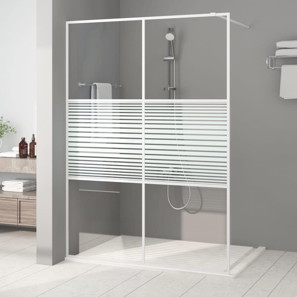 VidaXL Inloopdouchewand 140x195 cm transparant ESG-glas wit