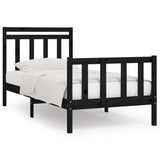 Vidaxl bedframe massief grenenhout zwart 100x200 cm