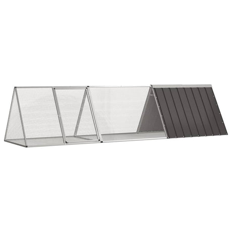 Vidaxl konijnenkooi antraciet 302,5x80,5x71 cm gegalvaniseerd staal